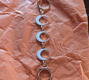 Gold and White Letter C Bag Charm